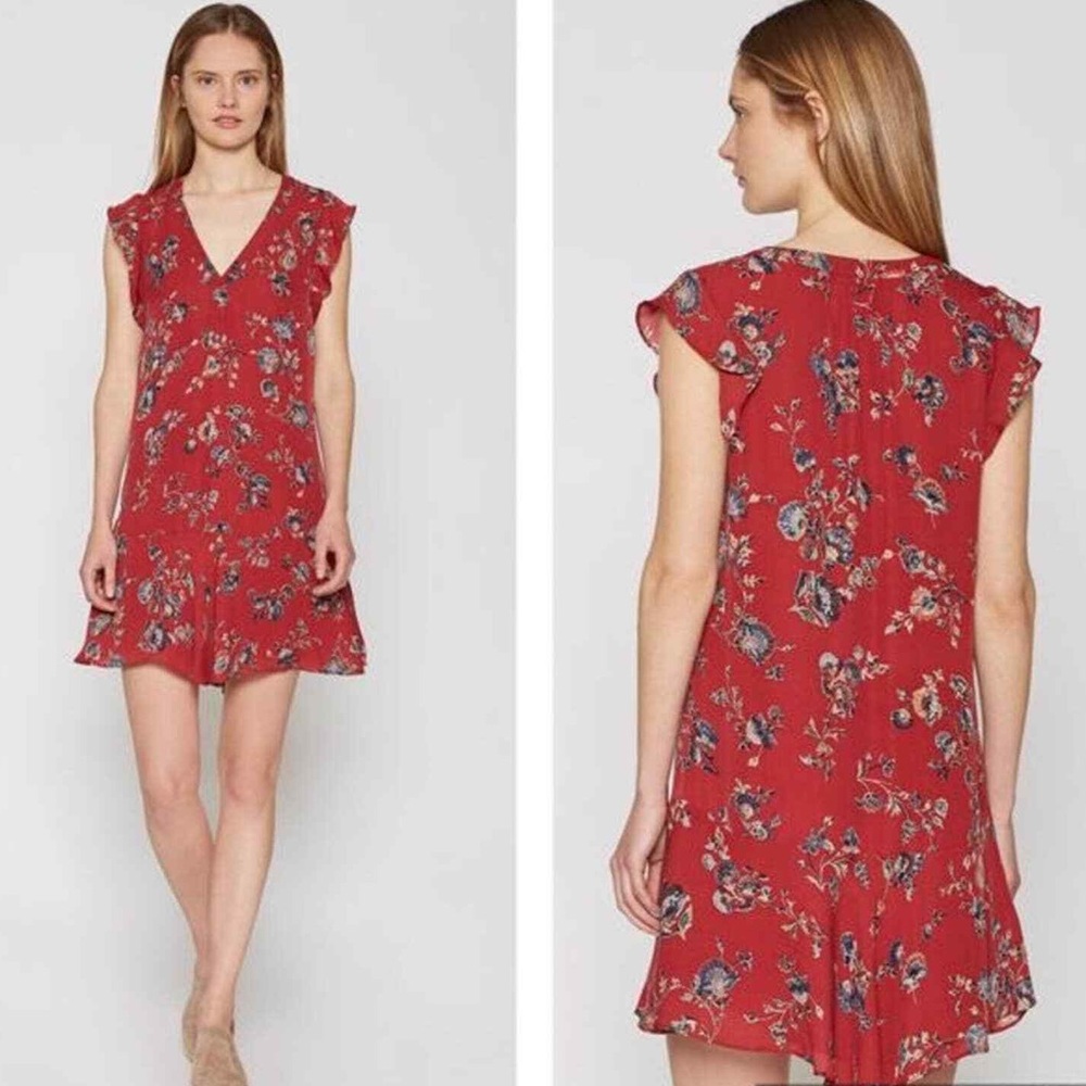 EUC Joie Tandoori Red Silk Almarie B Mini Dress